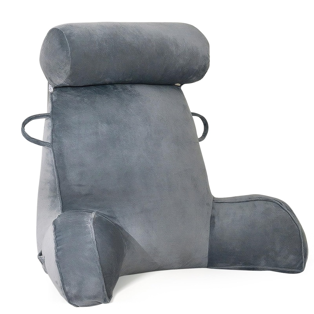 GKXLH Reading Pillow - Velvet Reading Pillows for Sitting in Bed Adult, Back Pillow for Bed