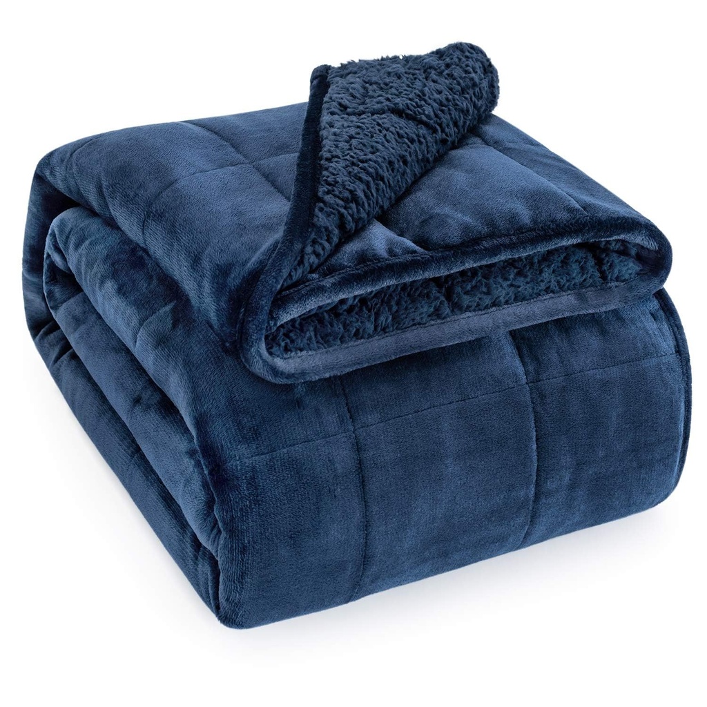 Sivio Weighted Blanket 7kg 120 x 180cm, Sherpa Double Single for Adults, Soft Cozy Fuzzy War