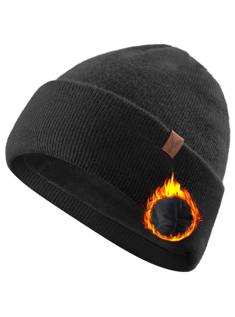 TRENDOUX Beanie Hats for Women, Unisex Warm Elastic Fleece Skull Cap Men, Thermal Merino Wo