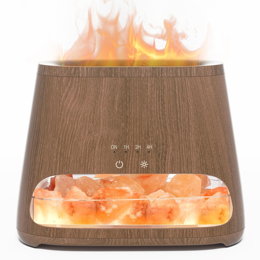 SALKING 2-in-1 Ultrasonic Essential Oil Diffuser & Himalayan Salt Lamp, Aromatherapy Diffuse