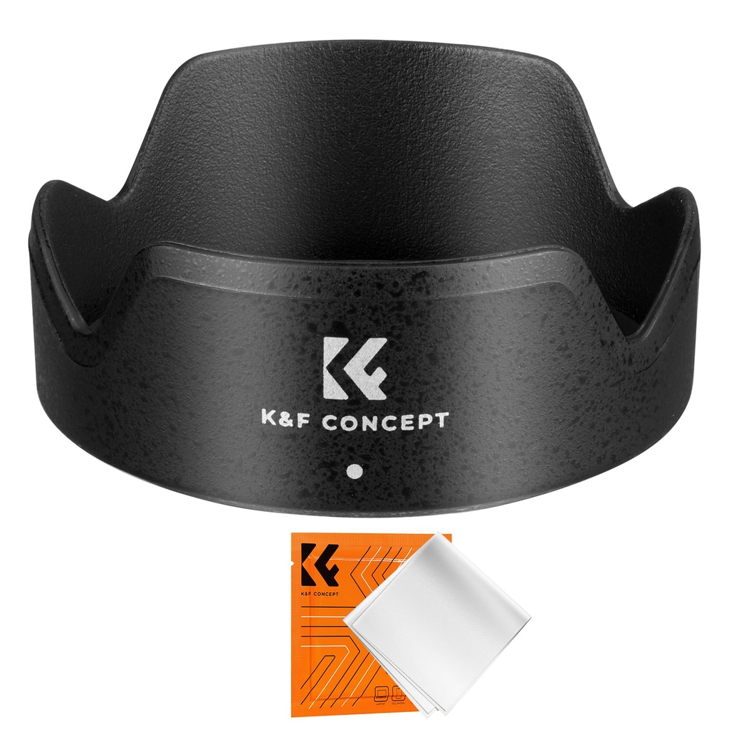 K&F CONCEPT EW-60F Lens Hood, 55mm Bayonet Lens Hood for Canon RF-S 18-150mm F3.5-6.3 IS STM