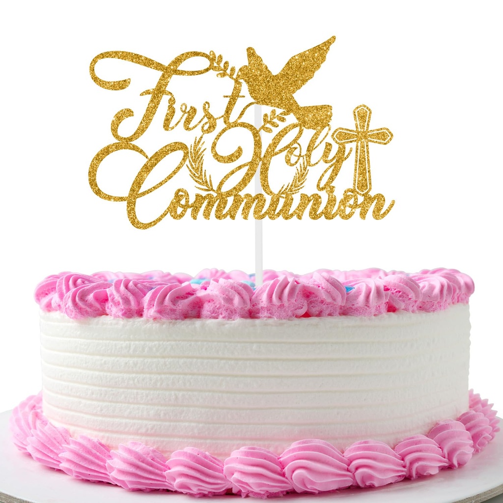 First Holy Communion Cake Topper, Shining Baptism Cake Topper First Communion God Bless Cak