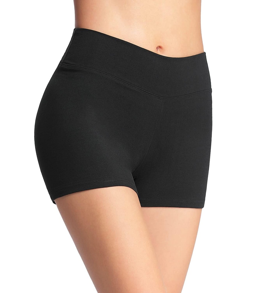 4How Women's Sports Workout Short High Waist Yoga Gym Shorts Black Hot Pants Running Cyclin