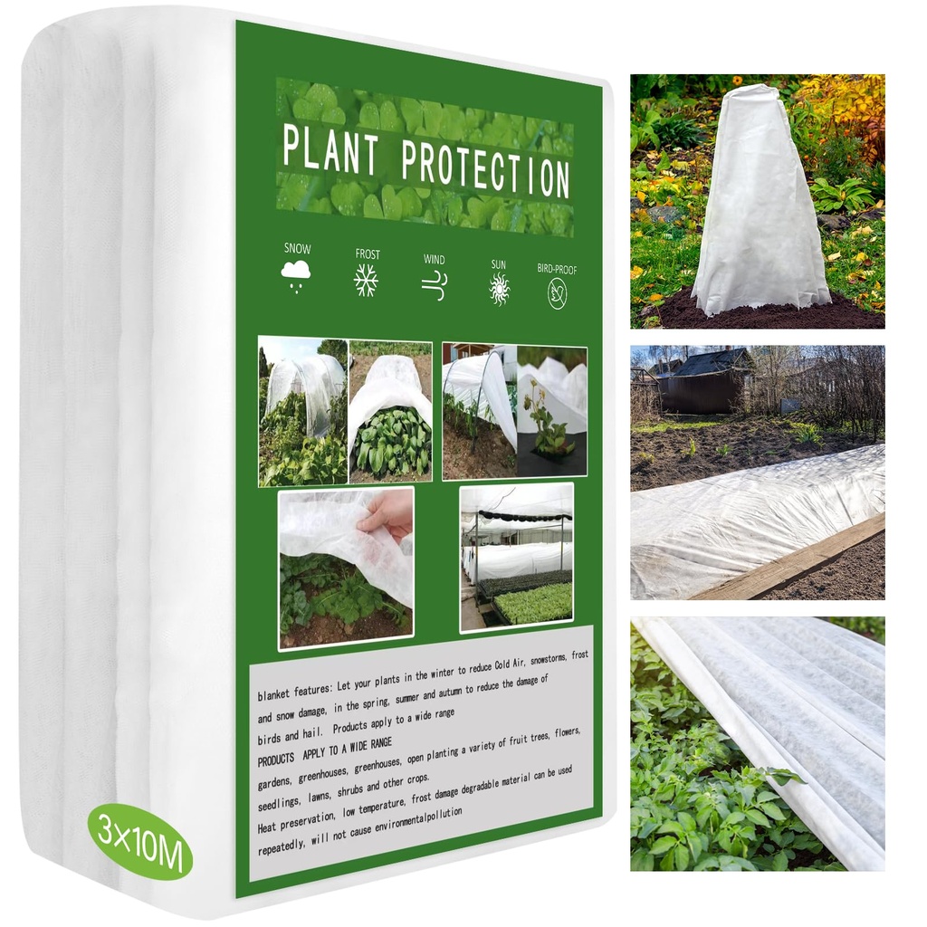 Vegamall 3 * 10m Garden Fleece Frost Protection for Plants 30gsm Horticultural Fleece Plant