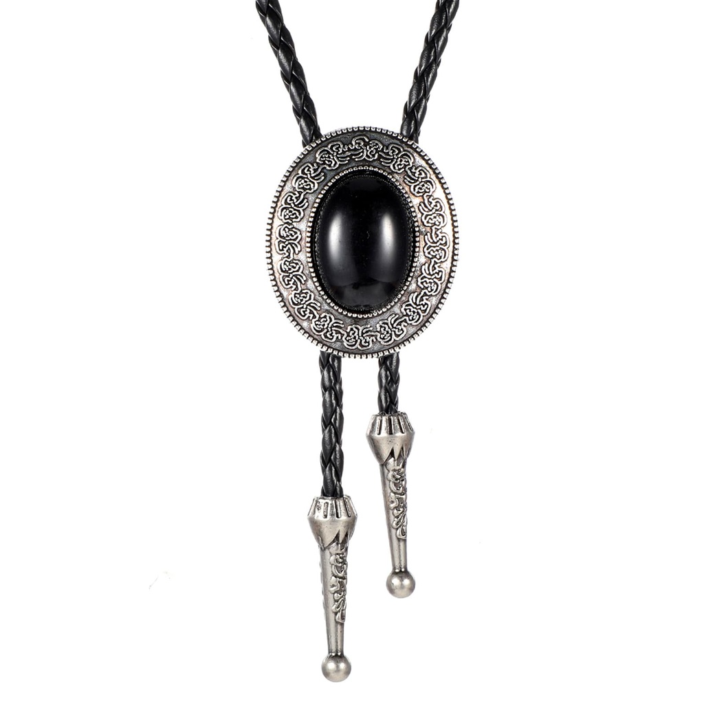 ElevateTech Bolo Tie for Men Necklace Accessories Round Shape Western Cowboy Bola Bolero Ti