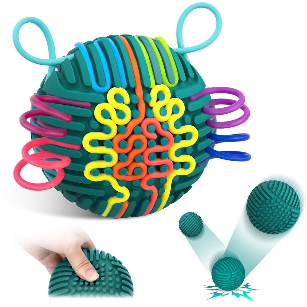 ddLUCK Full Silicone Sensory Activity Ball, Fidget Toys for Autism, ADHD, Stress & Anxiety