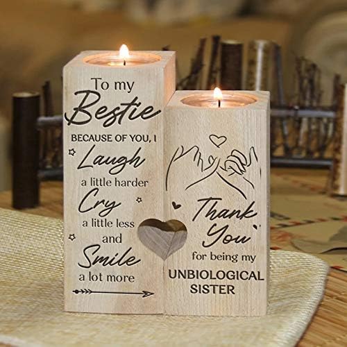 Christmas Bestie Gifts Candlesticks Birthday Candlestick Holders Gifts - To My Bestie Heart