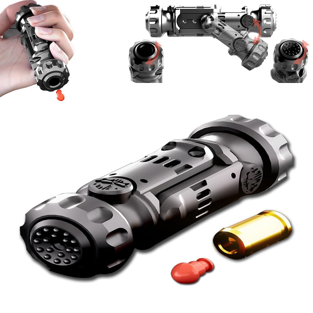 OBEST Fidget Spinner Toys for Adults, Metal Fidget Guns Toys with Soft Bullet Shooting