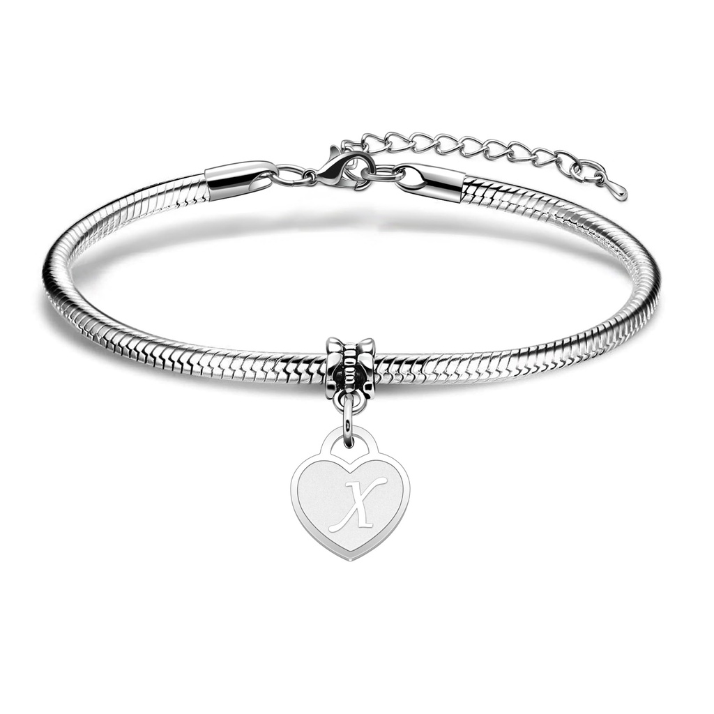 Aosyoisk Initial Letter Bracelet for Women and Girls.Silver Bracelet Gifts Adjustable A-Z C