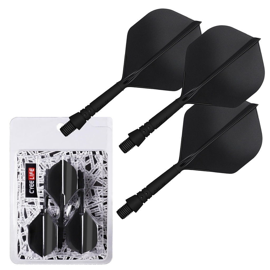 CyeeLife Integrated Dart Shaft and Flights Standard Shape,Dart Accessory Black/Red/Blue/Gre
