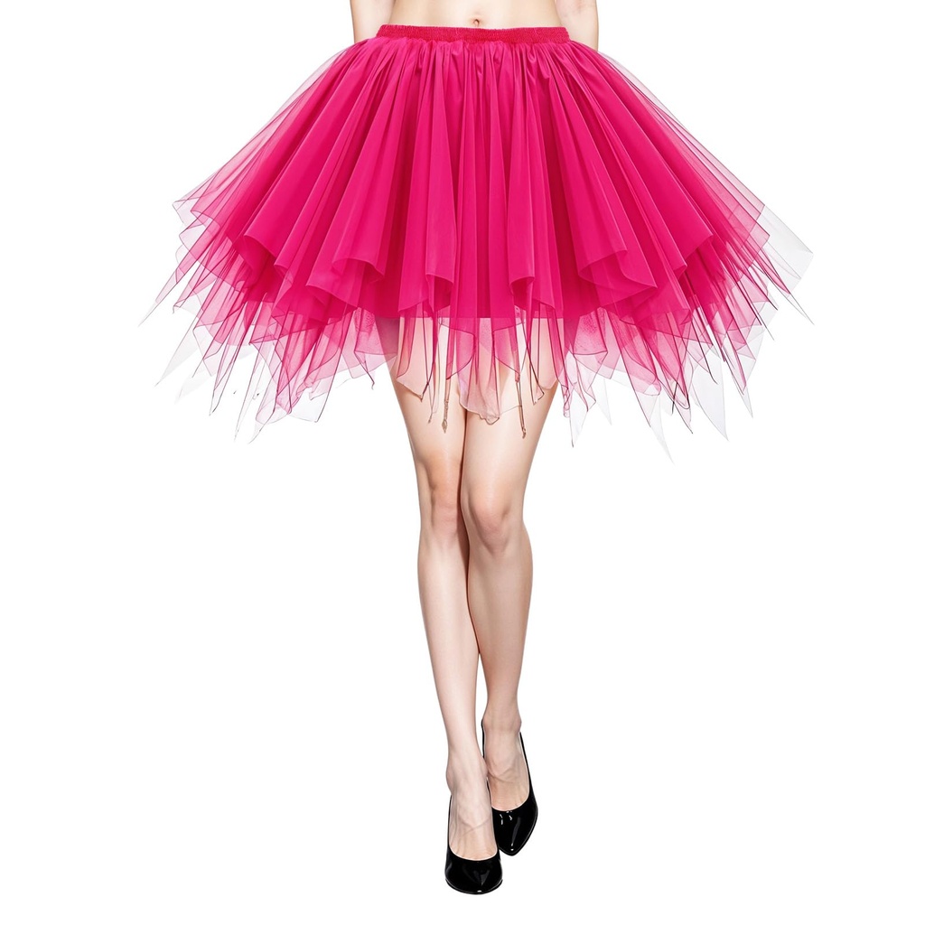 Lusofie Tutu Skirts for Women with Lined 80s Fancy Dress for Women Adults Short Classic Ela