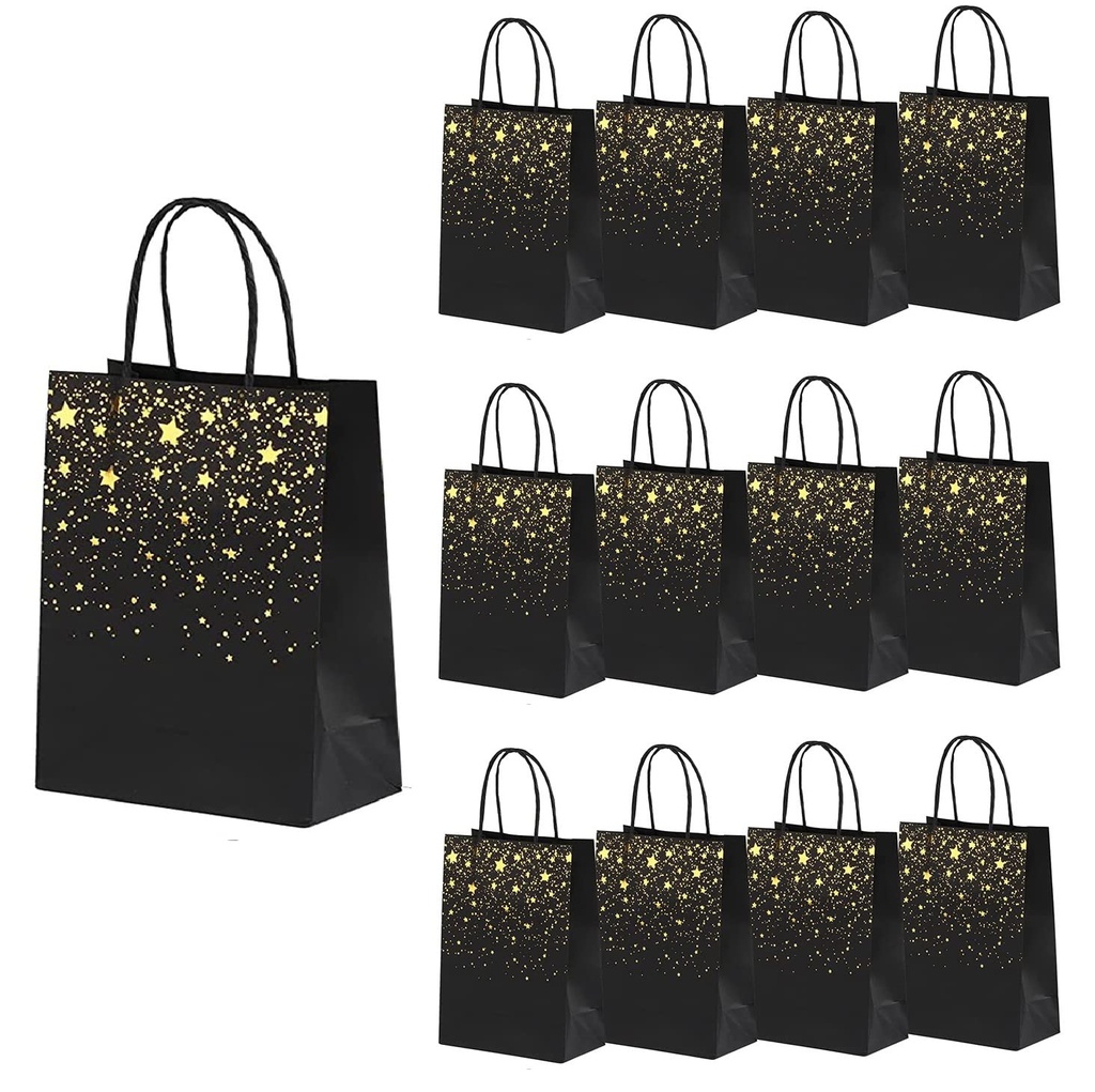 24 Pack Paper Party Bags,Kraft Paper Party Bags with Handles for Birthday,Business,Boutique