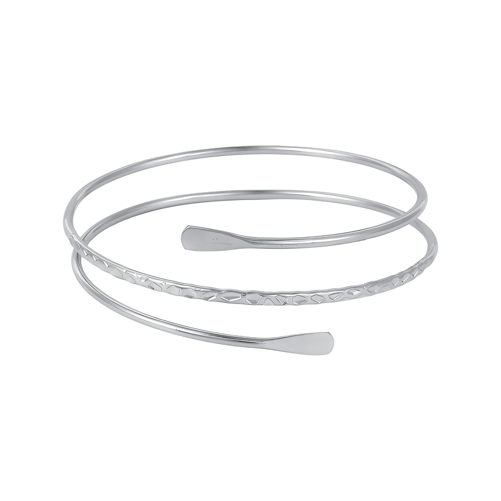 Tibond Boho Upper Arm Cuff Bracelet for Girls Women, Adjustable Gold and Silver Coils Arm B