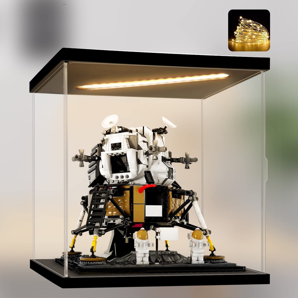 Premium Clear Acrylic Display Case with Mirrored Base & LED Lights Ã”Ã‡Ã´ Dustproof Showcas