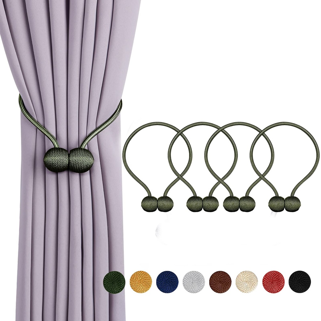 Magnetic Curtain Tiebacks,Modern Curtain Holdbacks Drape Tie Backs Buckles Weave Ropes Hold