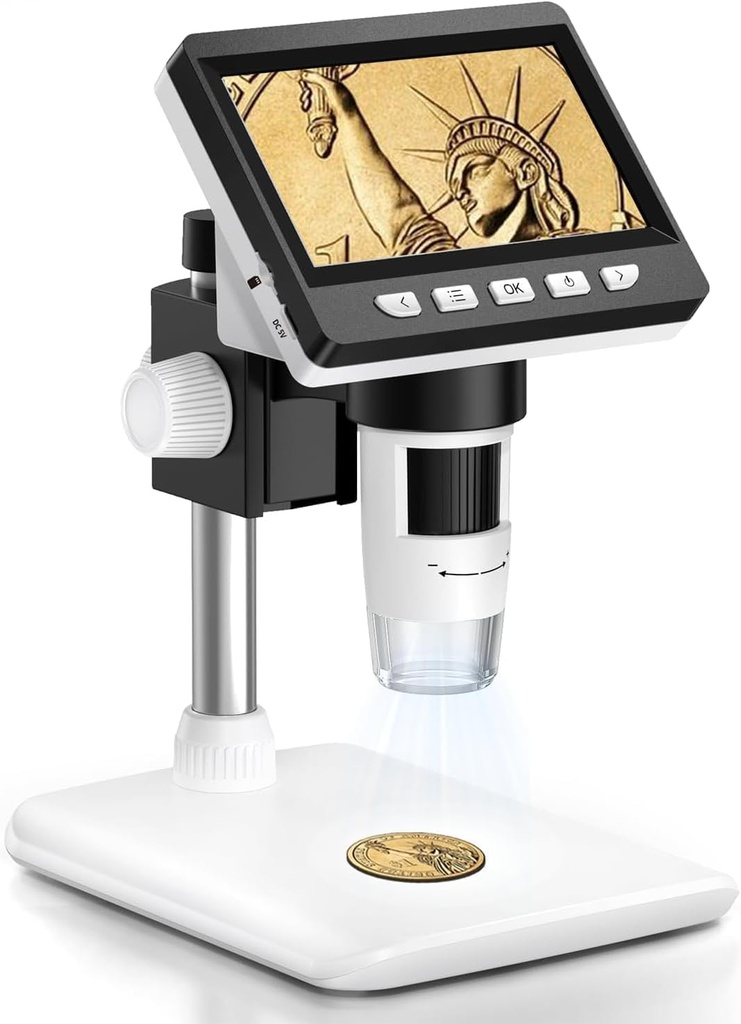 Coin Microscope-LCD Digital Microscope 500X, 1080P Coin Magnifier for Error Coins 