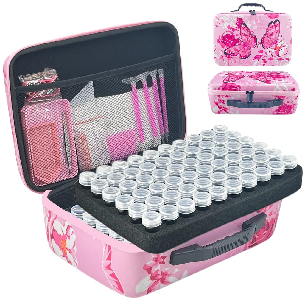 LIRUNQIU Diamond Painting Storage Containers, 120 Slots Diamond Art Accessories and Tools K