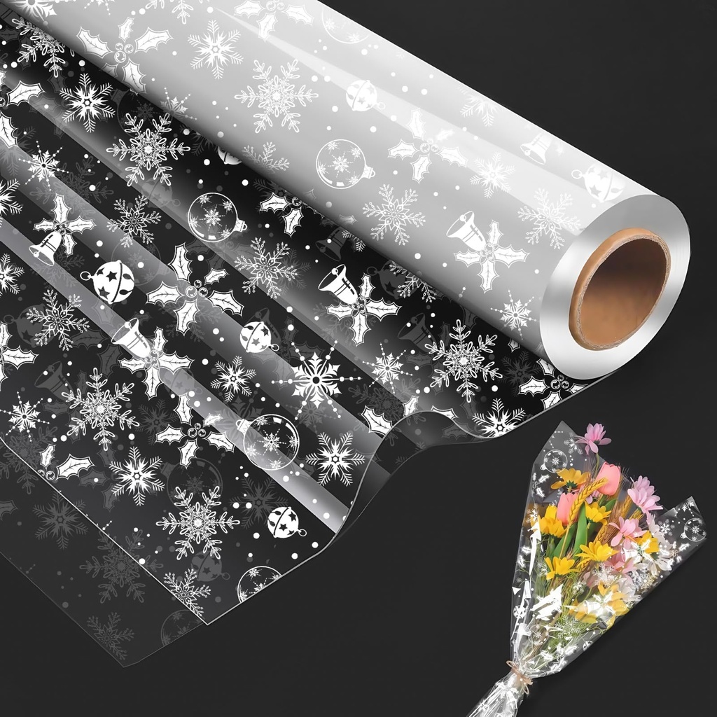 100 M?Ã¹ 80Cm Transparent Cellophane Wrapping Paper Easy to Cut Transparent Gifts Wrapping