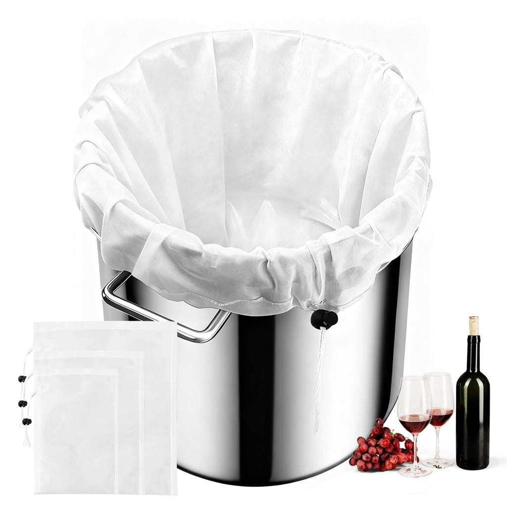 Wine Brew Bags Reusable 46x40cm, Cooking Straining Bag with Drawstring Closure (40x28 cm *1