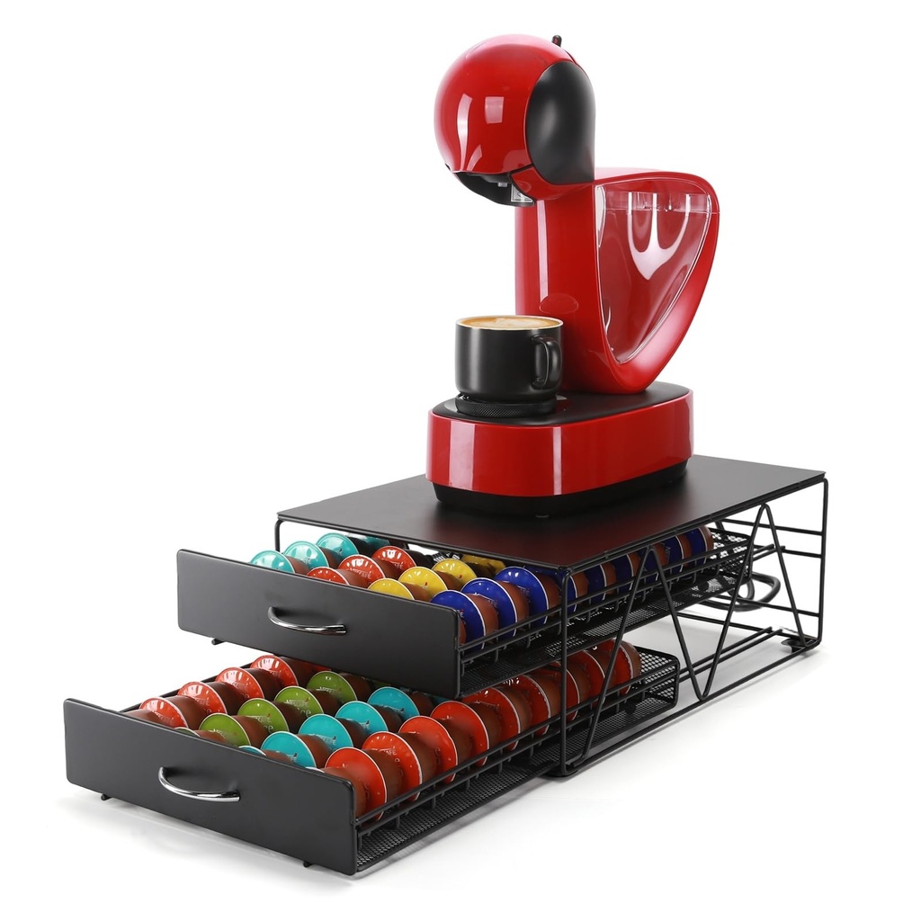 SYSYLY Coffee Pod Holder,Coffee Capsule Drawer Compatible For Dolce Gusto,Vertuoline Pods