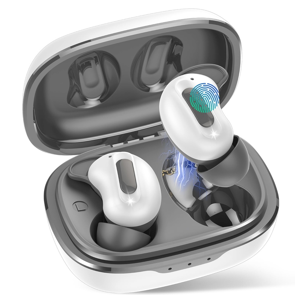 Wireless Earbuds, Mini Sleep Earbuds ANC Bluetooth 5.4 Headphones In Ear with ENC Noise Canc