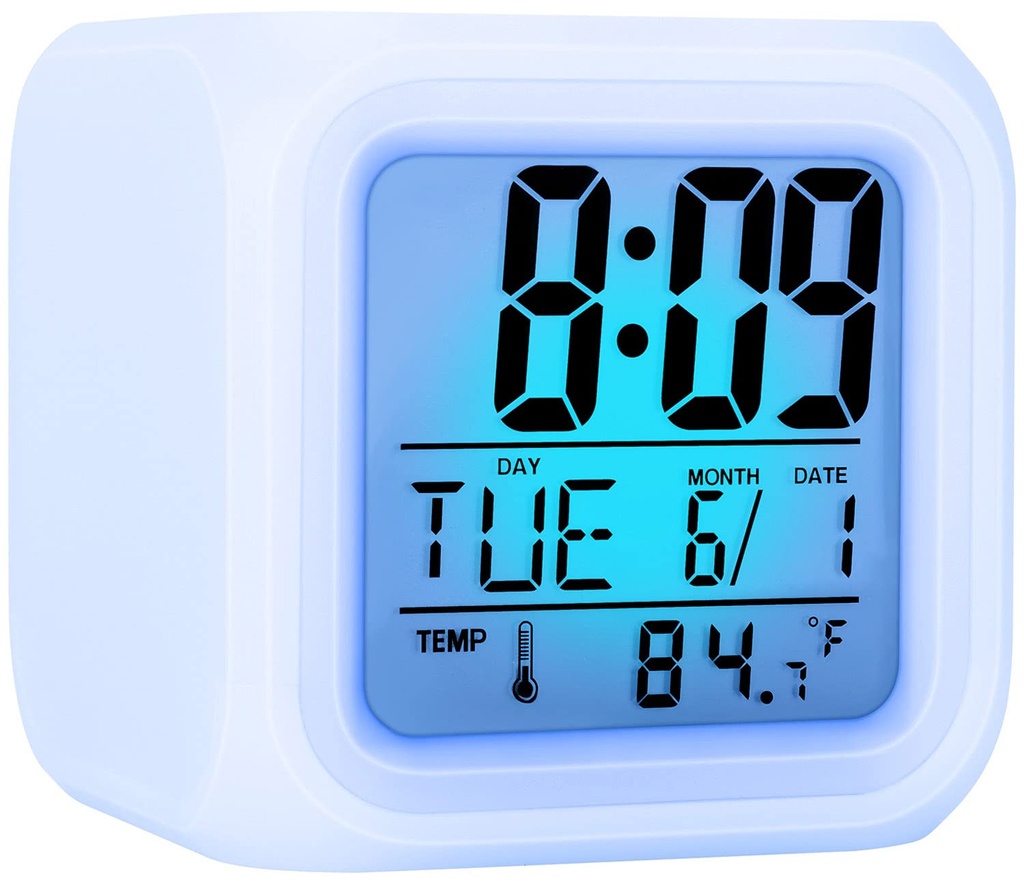 Zonopy Alarm Clock with 7 Color Changing Night Light, Kid Digital Alarm Clocks with Snooze,