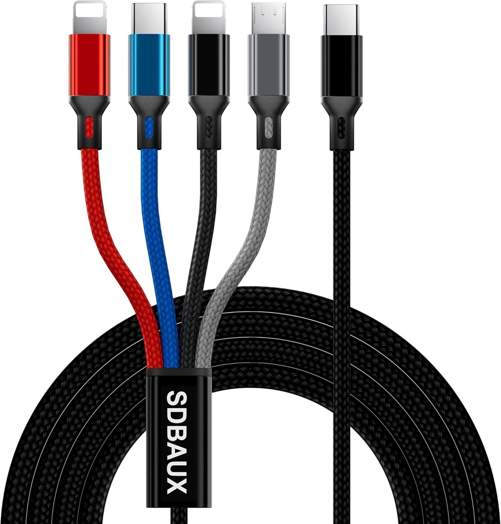 SDBAUX USB C to Multi Charger Cable 3A 1.2M, Braided Universal Type C to 4 in 1 Fast Chargin