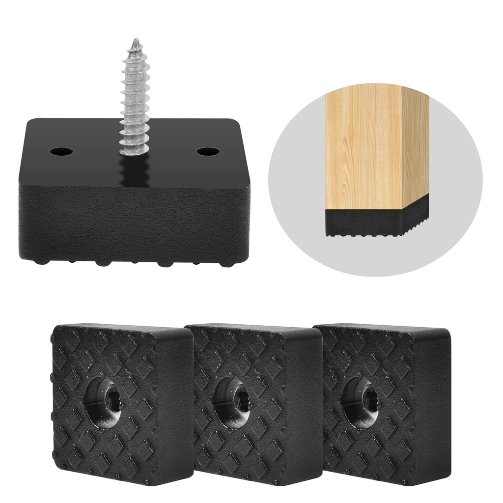 20 Pack Set, Chair Leg Floor Protectors with Felt Pads for Furniture Feet, Non Slip Rubber