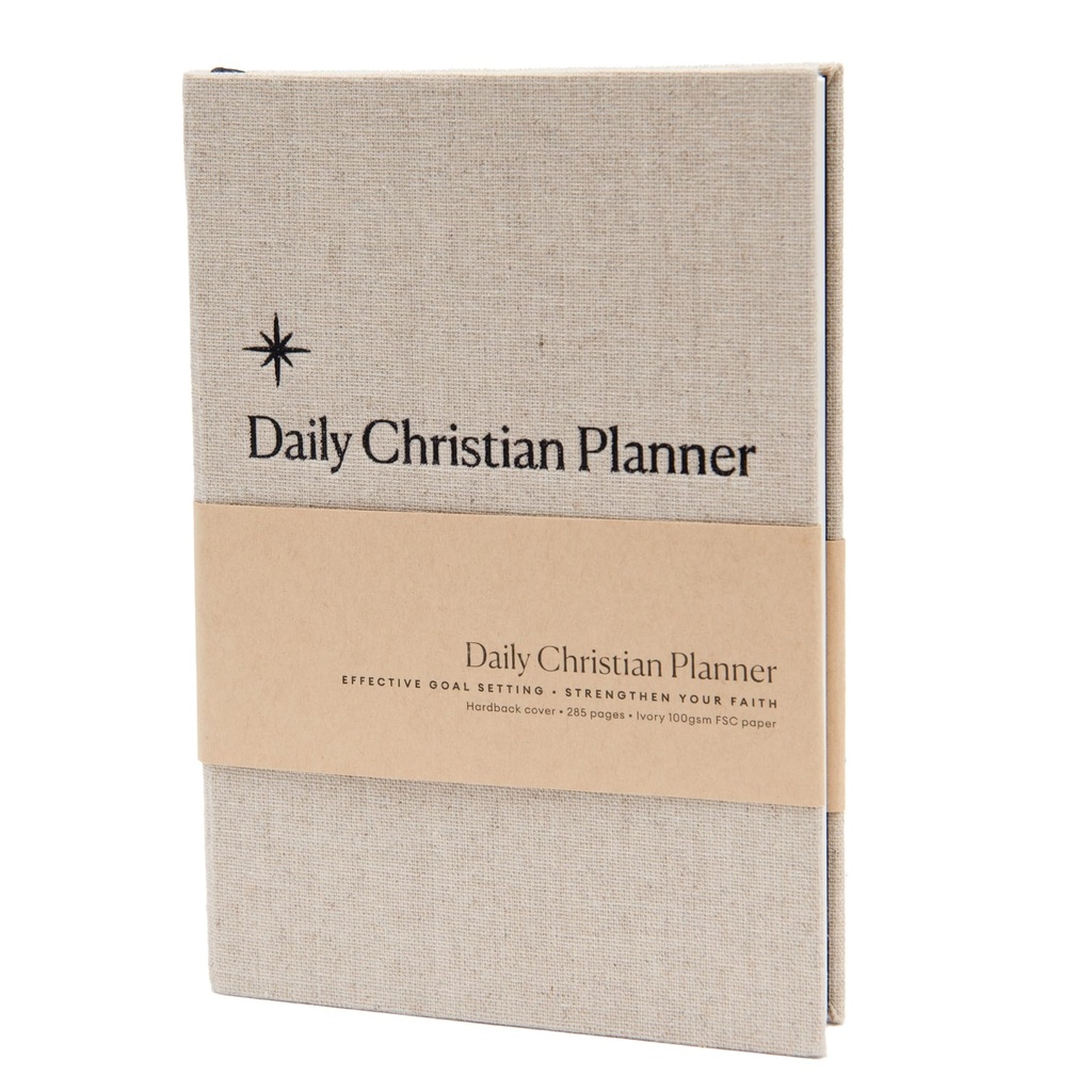Christian Journal Co Daily Christian Planner - 6 Month | Cotton Hardback Goal Setter, Faith