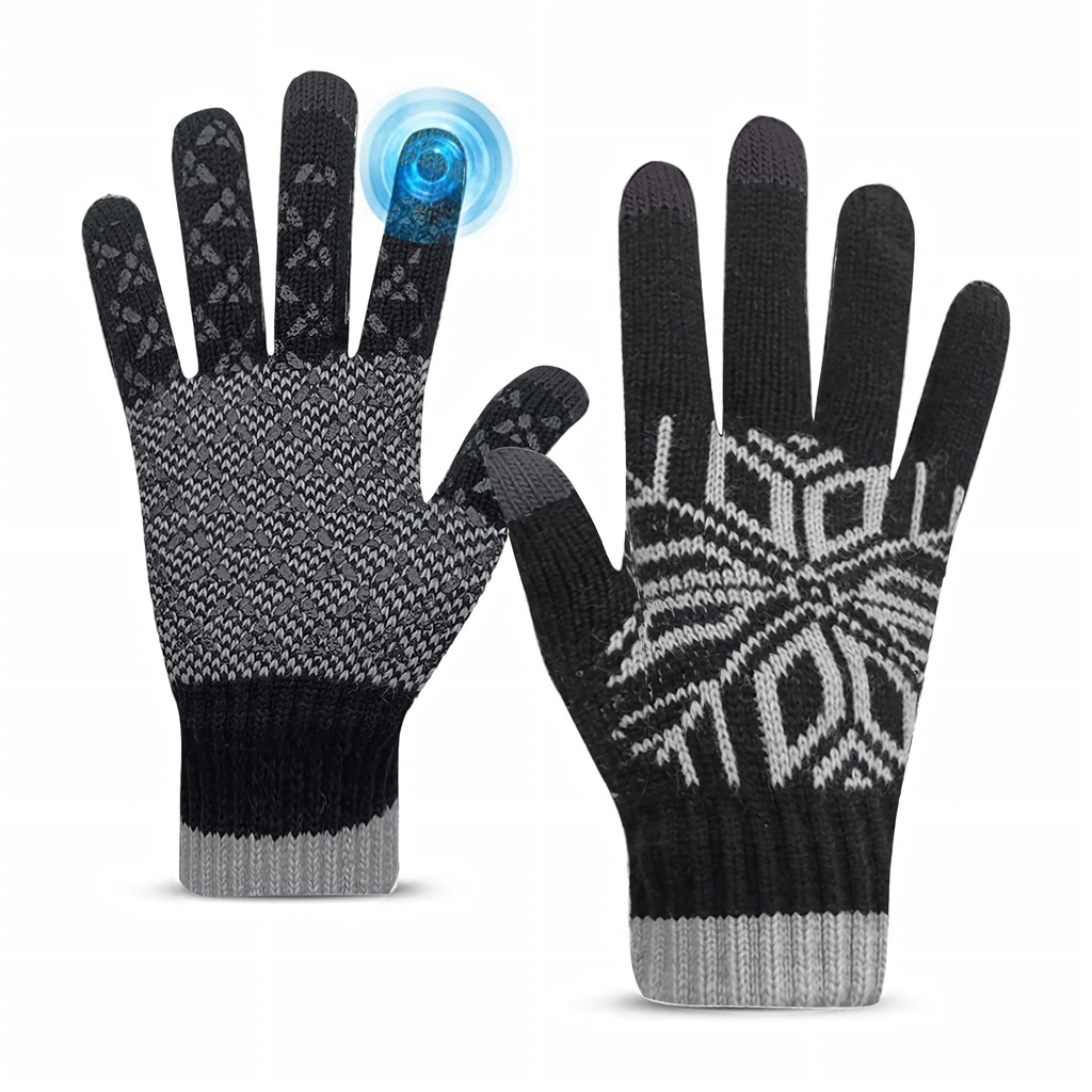 Long Keeper Touch Screen Winter Gloves for Women Men Winter Knit Gloves Warm Lined Elastic A