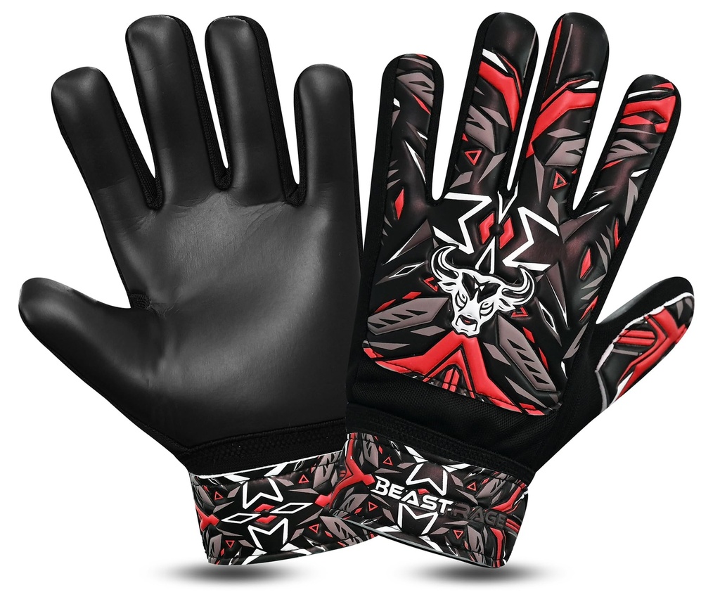 BEAST RAGE Football Goalkeeper Gloves for Boys Kids Youth,Soccer Goalie Gloves with Strong