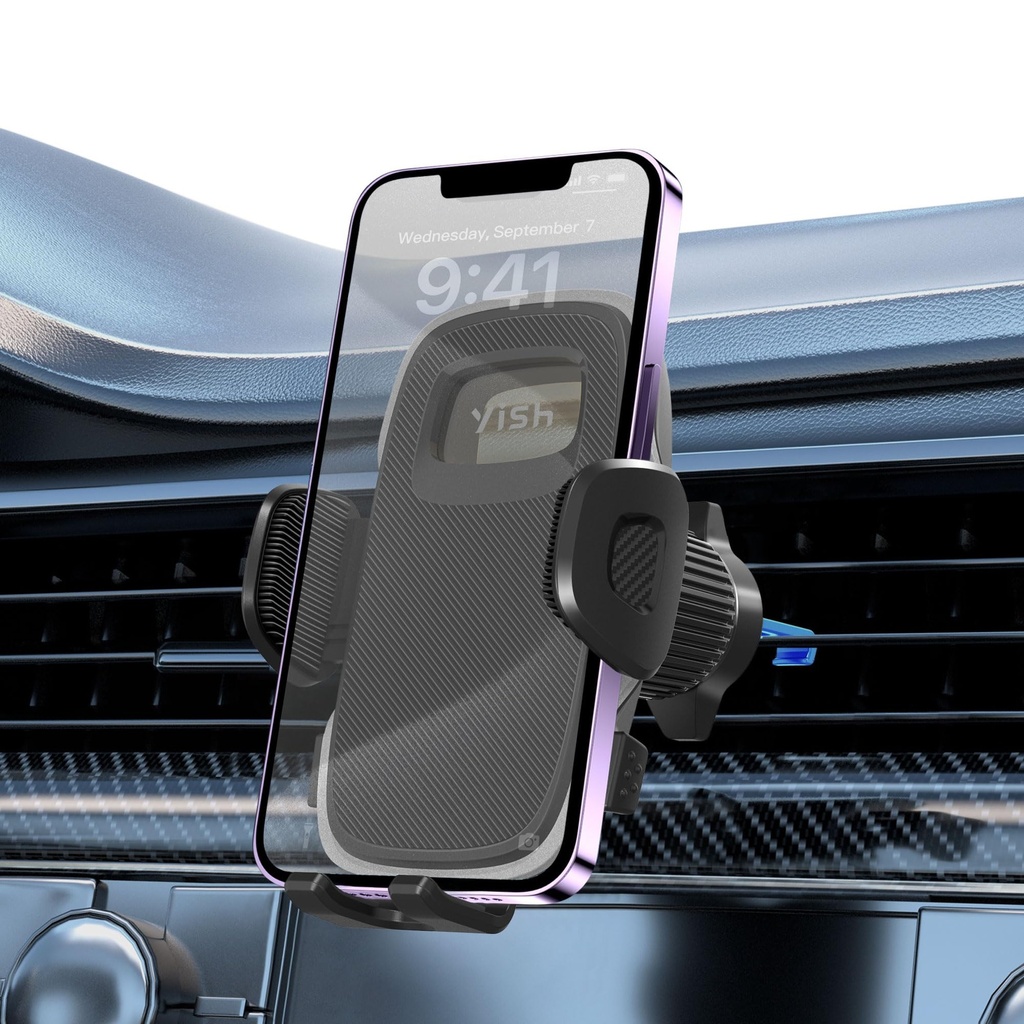 YISH Mobile Phone Car HolderÃ¯Â¼Âš360Ã‚Â° Rotatio Car Phone Mount, [Updated Hook & Silicone]