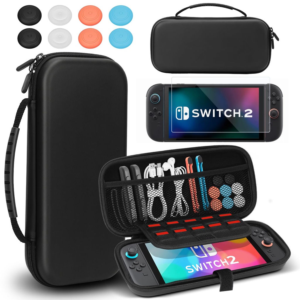 Old Canal Carrying Case for Switch 2, Switch 2 Travel Case with 10 Game Card Slots, Protecti