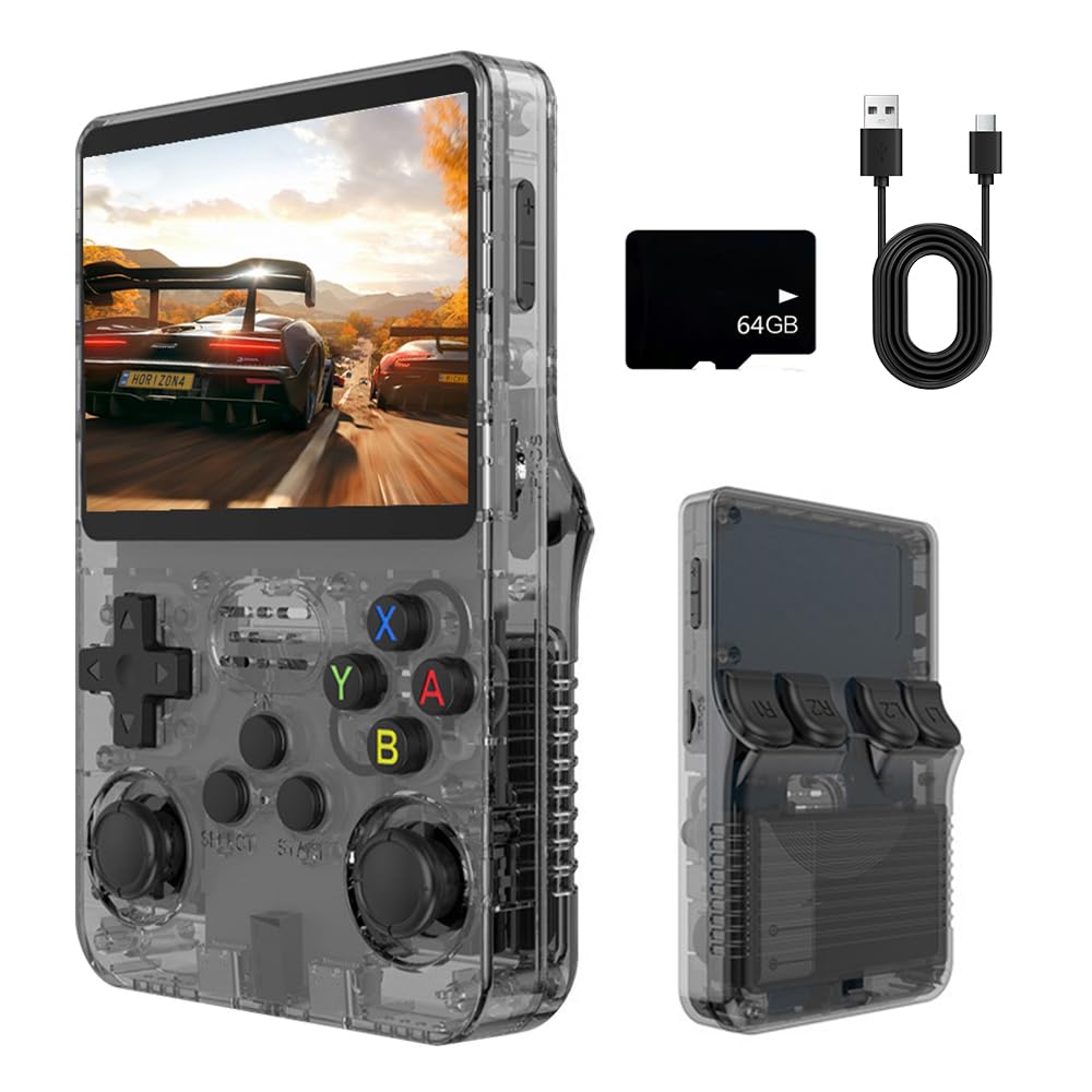 R36s Retro Handheld Game Console, Handheld Games Consoles with 3.5 Inch Ips Display and 20