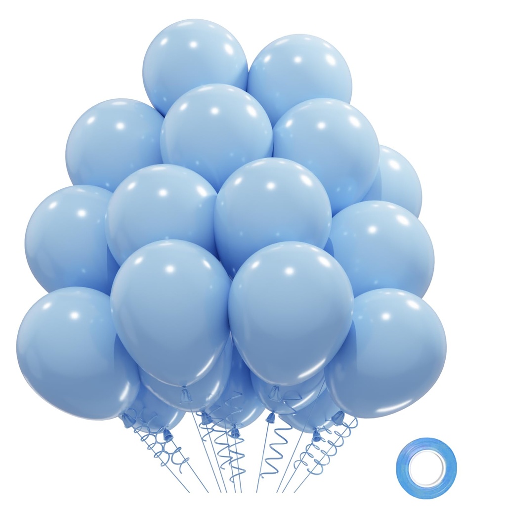 QIFU Baby Blue Balloons 30 Pack, Light Blue Balloons Baby Boy Balloon 