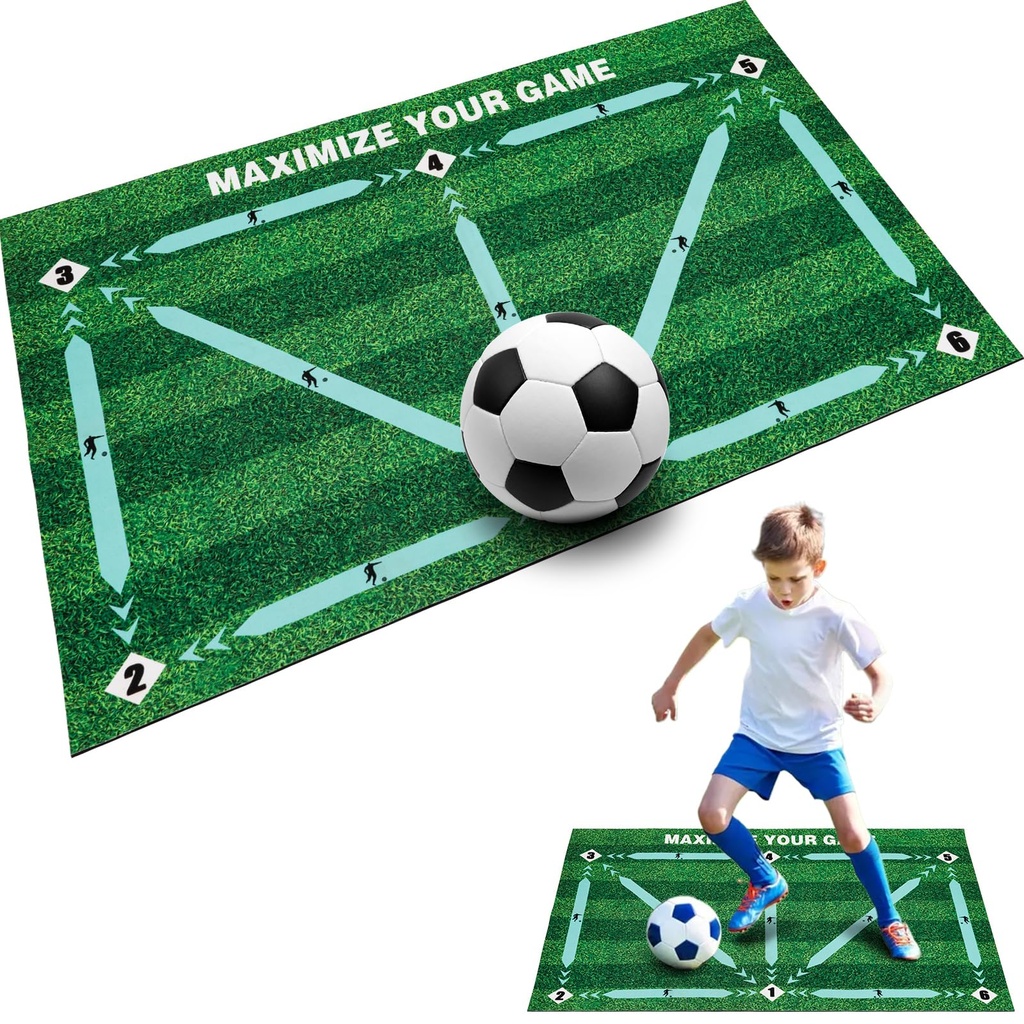 Football Training Mat, Anti-Skid Carpet for Ball Control Practice, Football Mastery Mat for