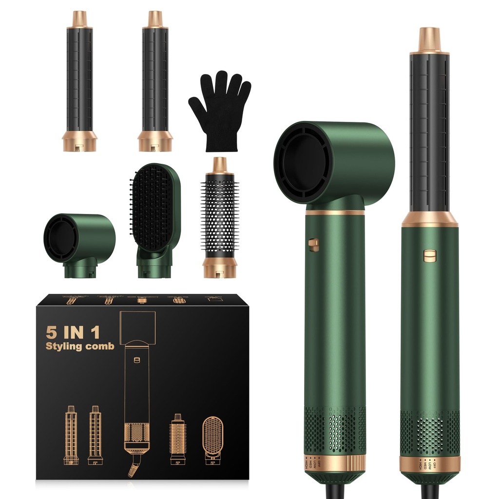 Airbrush Hair Styler, Air Brush 5 in 1 with Curl Straighten, Volumise, Smooth and Drying fo