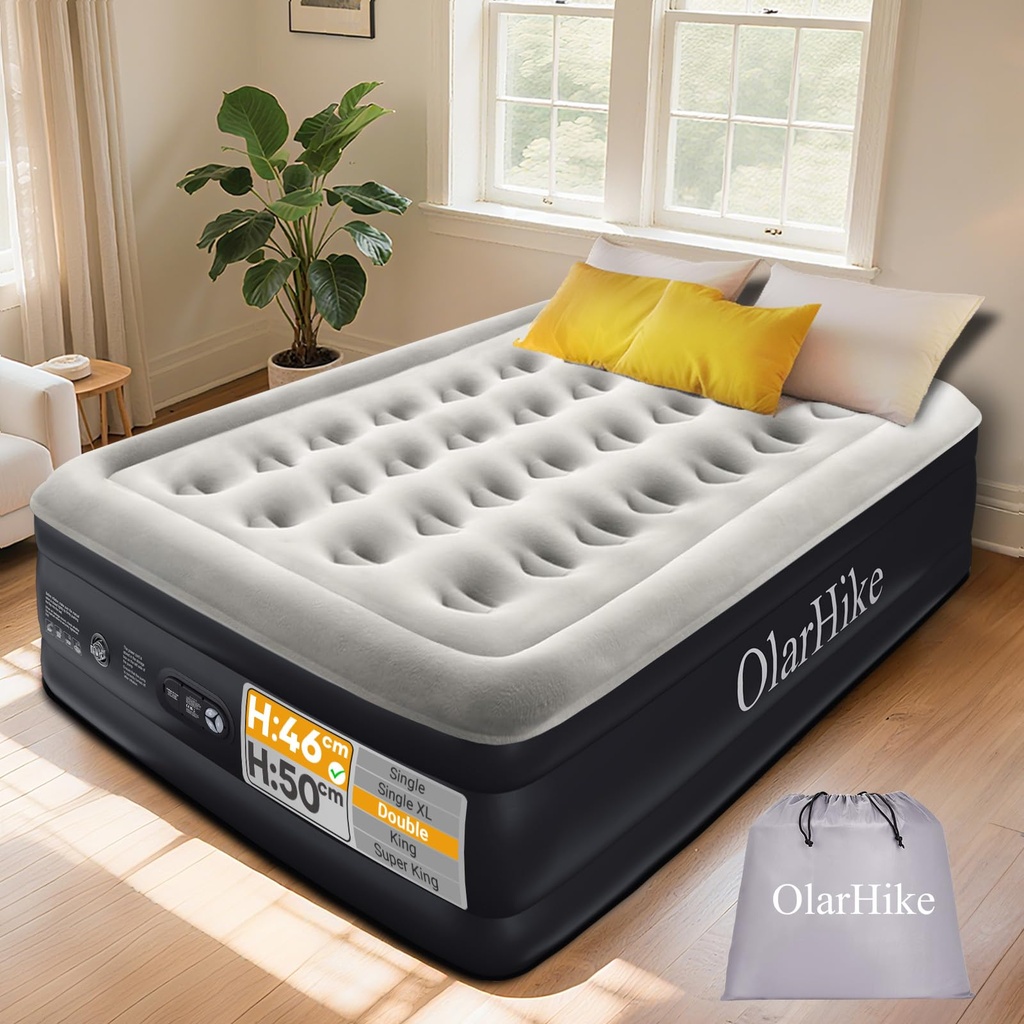 OlarHike Inflatable Mattress, Air Bed, Double Airbed with Built in Pump, Blow Up Mattress,