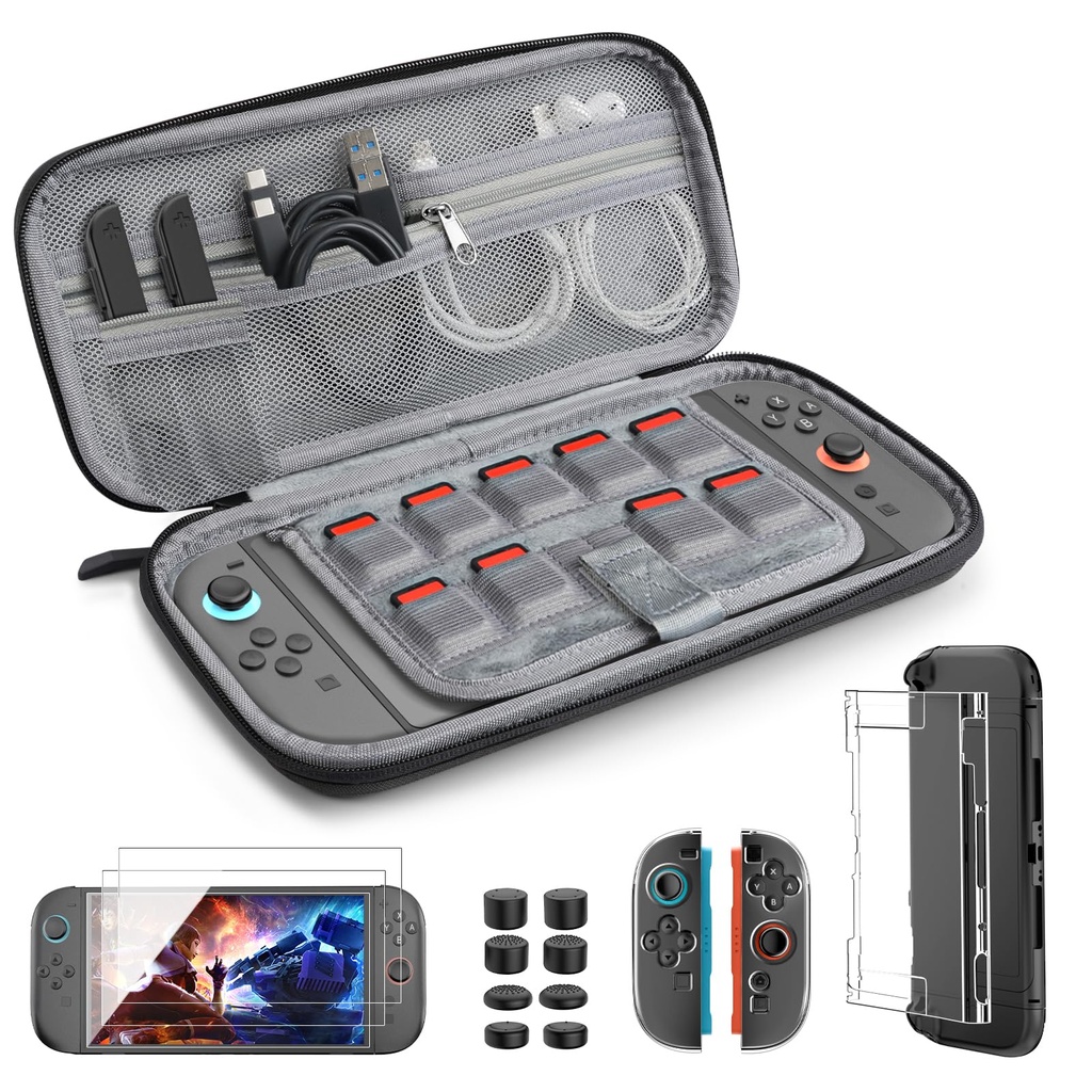 TiMOVO Accessories Bundle Kit for Nintendo Switch 2, 14 in 1 Switch 2 Accessories with Carry