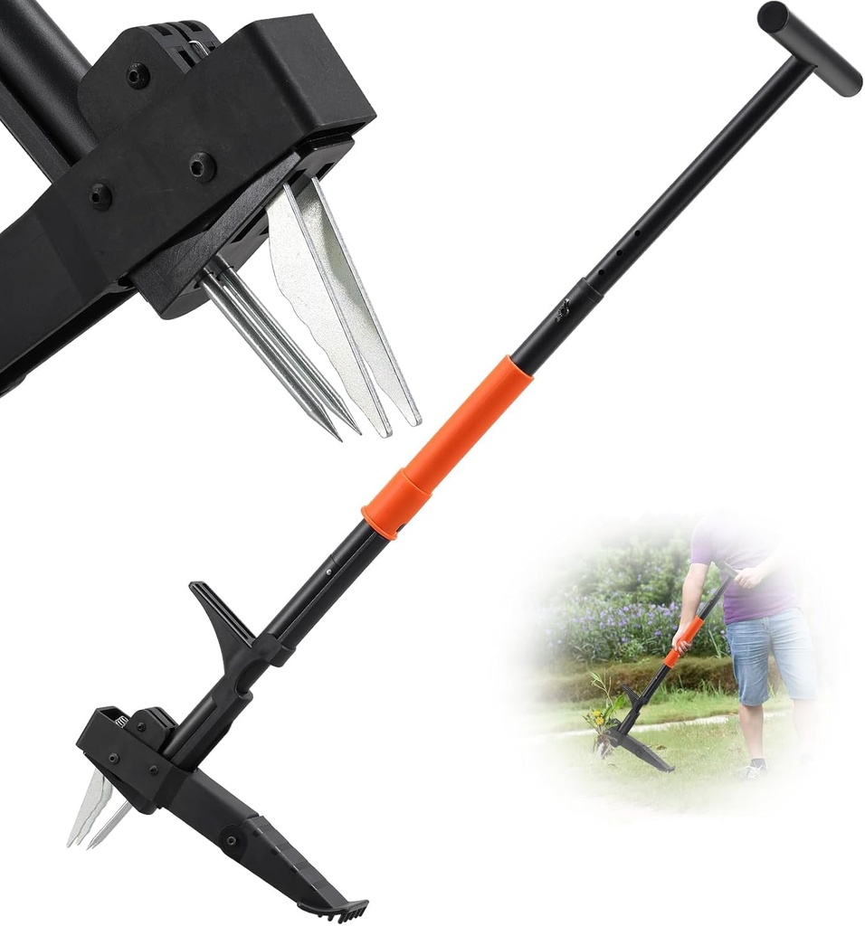 OLLIDOT Weeder Puller Tool with Quick-Release Ejector & Foot Pedal, 99 cm Adjustable Long T
