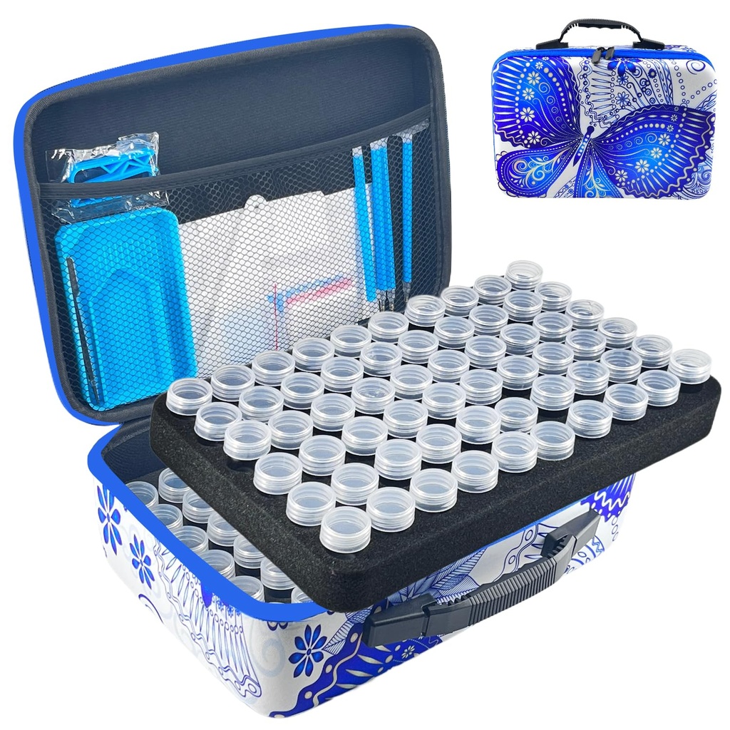 LIRUNQIU Diamond Painting Storage Containers, 120 Slots Diamond Painting Accessories and To
