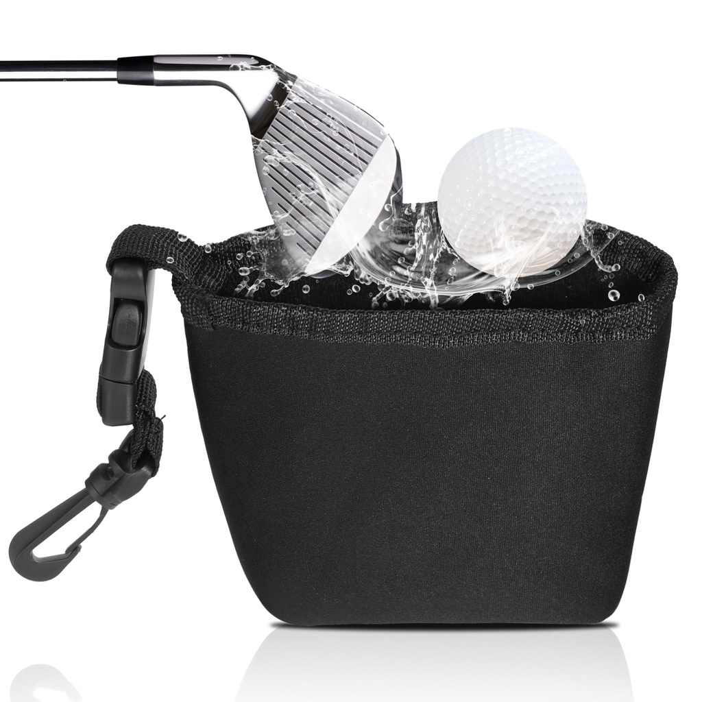 Quilax Golf Club Cleaner Bag with Clean Club Grooves, Golf Ball Cleaner Bag with Waterproof