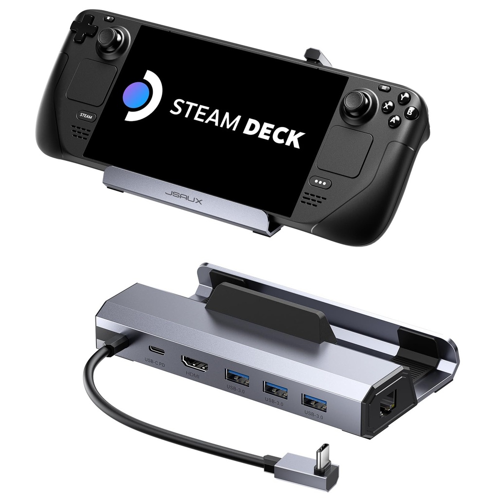 JSAUX Steam Deck Dock 4K@120Hz(6-in-1), Docking Station for Steam Deck OLED/ROG Ally X/
