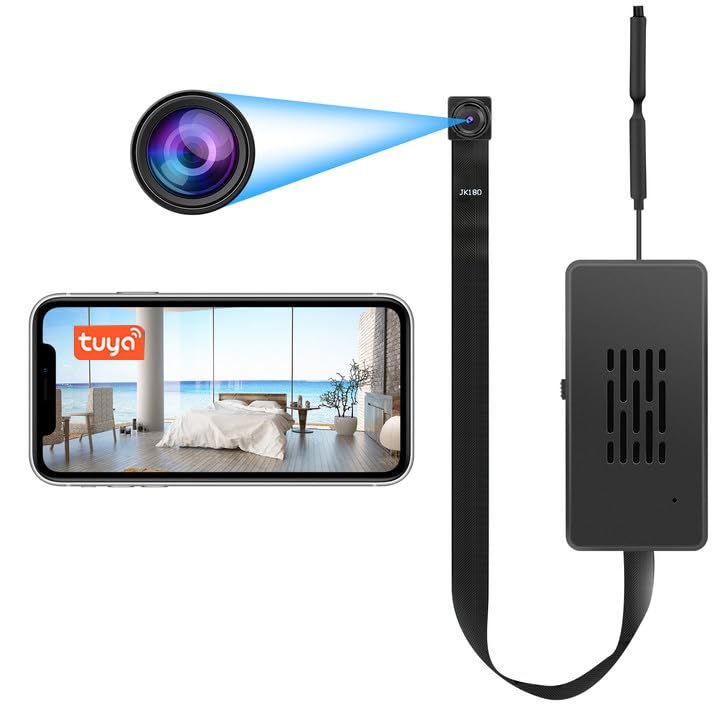 QZT WIFI Mini Wireless Camera, Rechargeable 4K 1080P Tuya Smart App 2.4Ghz Compatible Wide Angle