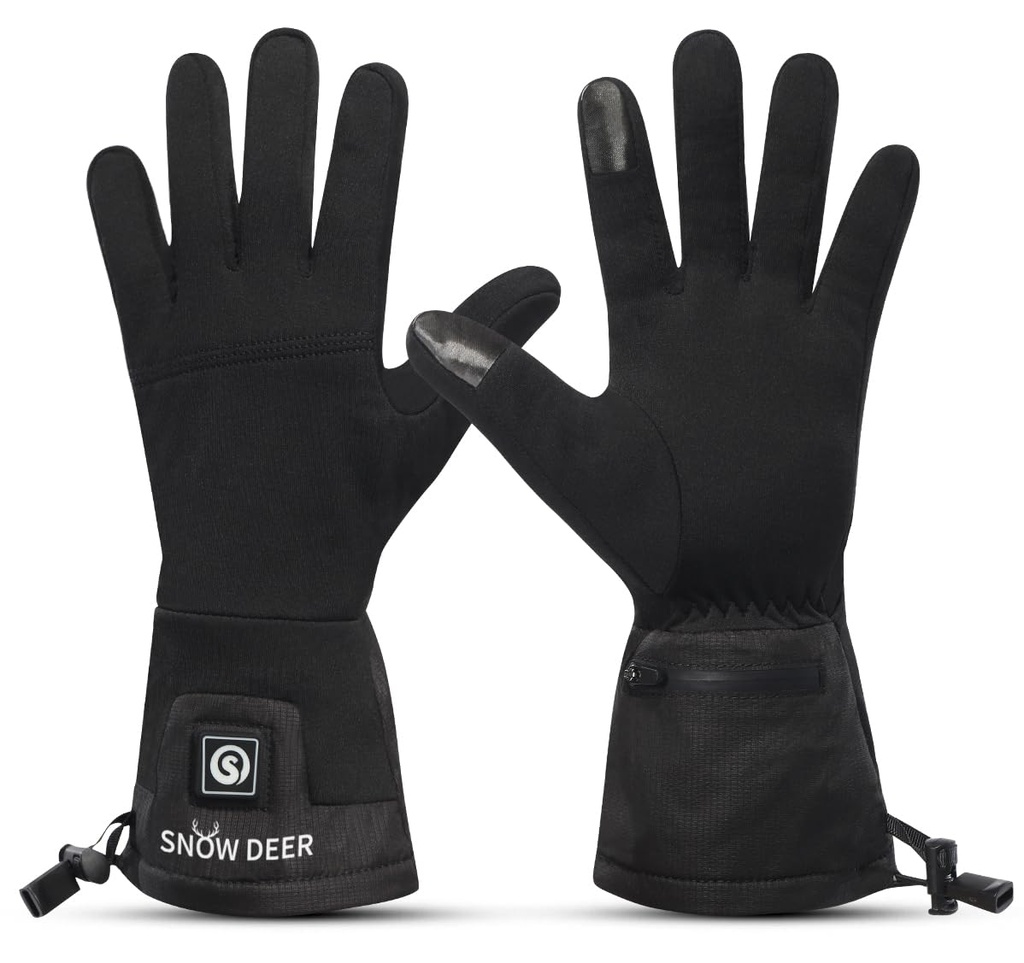 SNOW DEER Heated Gloves Liners for Women Men, Rechargeable Battery Electric Ladies