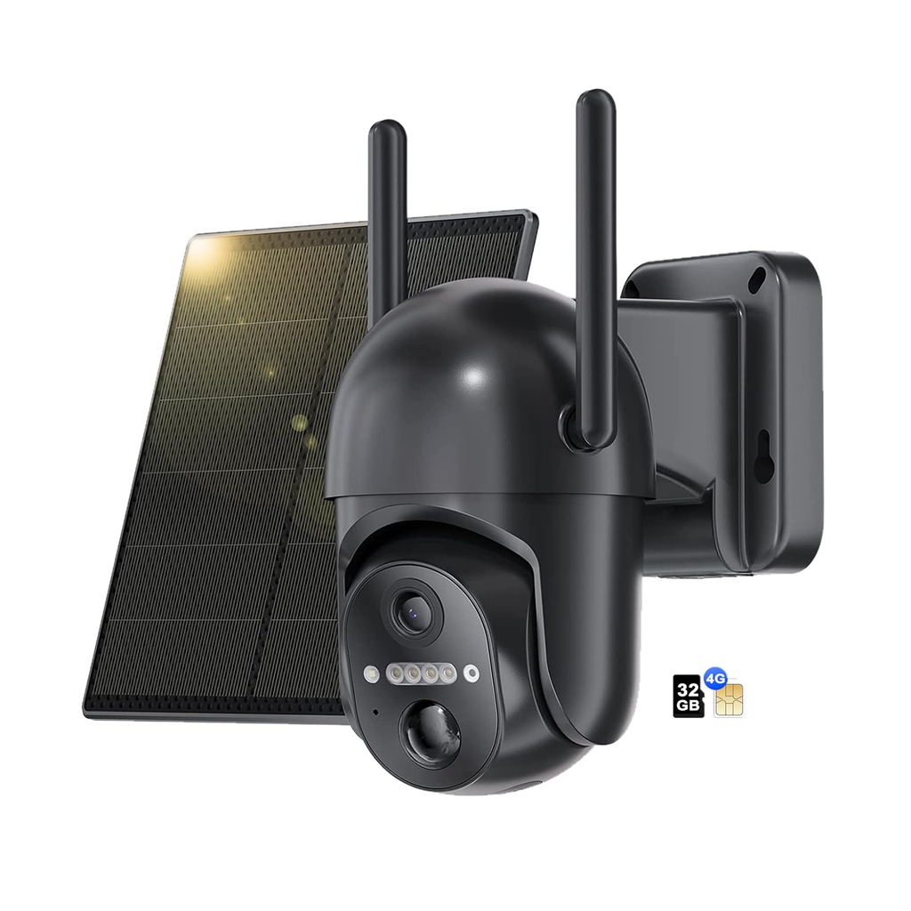 NUASI 4G LTE Security Camera Outdoor Wireless with SIM Card and 32GB Card Storage, No WIFI S
