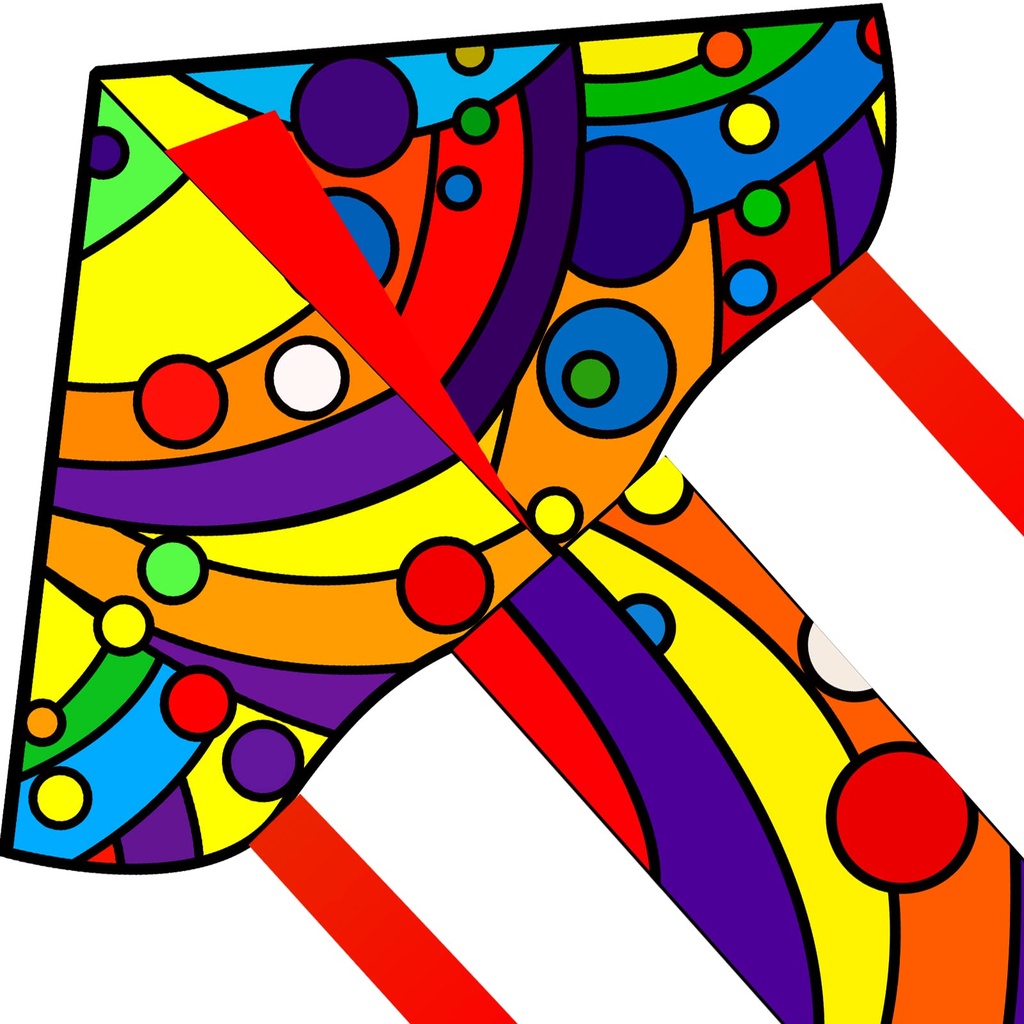 Touch the sky | Art Rainbow Kite for Kids and Adults | Easy to Assemble & Fly | Outdoor Gam