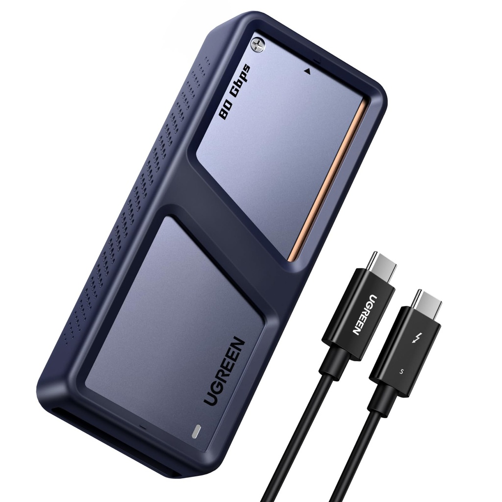 UGREEN 80Gbps M.2 NVMe SSD Enclosure Compatible Thunderbolt 5/4/USB4 V2.0, NVMe Enclosure 