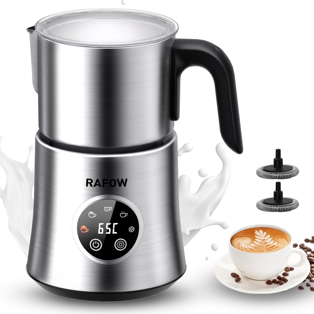 Milk Frother Electric 5 in 1 - Automatic Milk Frothers 500ml Large Capacity Split Milk Stea