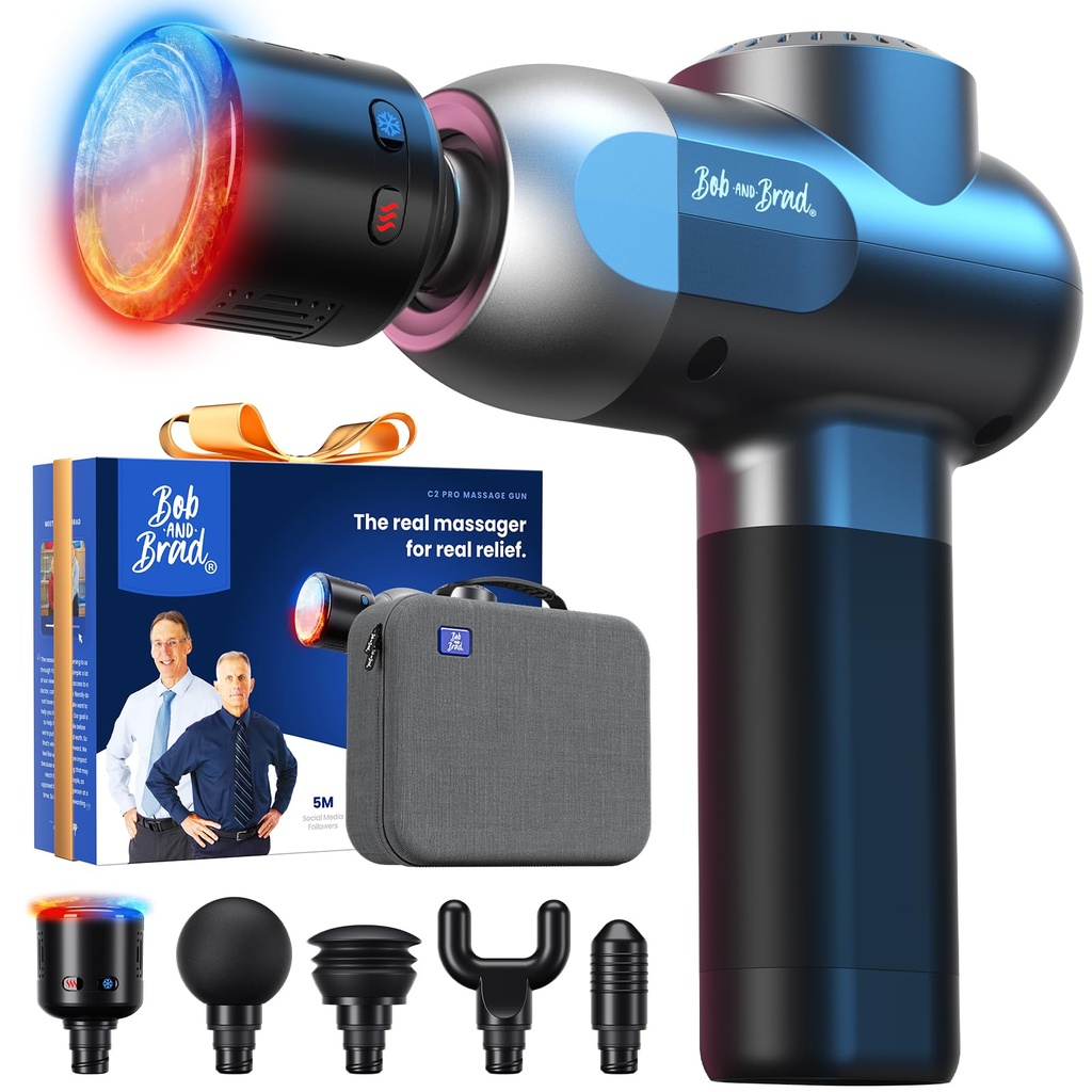 Massage Gun with Heat and Cold Therapy, BOB AND BRAD C2 Pro Deep Tissue Massager Gun with H